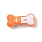 Spray Painted Alloy Beads,  Cadmium Free & Nickel Free & Lead Free, Enamel Beads, Bone, Orange, 6.5x14x6mm, Hole: 1.8mm
