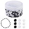 120G Glass Seed Beads, Round Hole, Round, Black, 3.5~5x2.5~4.5mm, Hole: 1.2~1.5mm, 120g/set