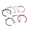 Adjustable Polyester Cord Bracelet Making, Long-lasting Plated Golden Brass Finding, Lead Free & Cadmium Free, Mixed Color, 4-1/2~8-1/8x1/8 inch(11.3~20.5x0.3cm), Hole: 2.1mm