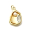 Brass & ABS Imitation Pearl Pendants, Shell Shape Charms with Jump Rings, Lead Free & Cadmium Free, Rack Plating, Real 18K Gold Plated, 20x13.5x5mm, Hole: 3.3mm