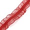 Chinlon Elastic Pleated Lace Trim, RUffled Elastic Trimming for Sewing, Gift Package Wrapping, Floral Designing, Red, 1 inch(25mm), 50 yards/roll