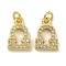 Rack Plating Brass Micro Pave Cubic Zirconia Pendants, Long-Lasting Plated, Lead Free & Cadmium Free, Constellations, Libra, 11x7.8x2mm, Hole: 2.5mm