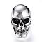 304 Stainless Steel Finger Rings, Skull Rings, Size 8~12, Antique Silver, 18~22mm