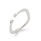 Brass Open Cuff Ring Components, with Loop, Platinum, 2~2.5mm, Inner Diameter: 17mm