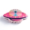 Spacecraft Shape PVC Claw Hair Clips, Hair Accessories for Women & Girls, Hot Pink, 50x95x39mm