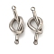 304 Stainless Steel Knot Links Connector Charms, Stainless Steel Color, 21.5x9x5mm, Hole: 1.4mm
