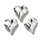 K9 Glass, Imitation Czech Rhinestone, Heart, Silver Shade, 13x12x5mm
