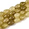 Baking Paint Crackle Glass Beads Strands, Teardrop, Dark Khaki, 13~13.5x9.5~10mm, Hole: 1.2~1.4mm, about 54~60pcs/strand, 28.35~30.71 inch(72~78cm)