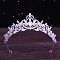 Alloy Rhinestone Crown Hair Bands for Woman Girls, Wedding Party Decoration, Tangerine, 140mm
