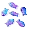 Handmade Lampwork Beads, Fish, Mauve, 15x8mm, Hole: 0.7mm