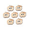 Apple Wood Buttons, 2-Hole, Old Lace, 15x15.5x2mm, Hole: 2mm