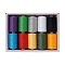 10 Colors Polyester Sewing Thread, Mixed Color, Packing: 63x34x12mm, 10pcs/set