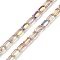 Electroplate Glass Chevron Beads Strands, AB Color Plated, Faceted, Column, Thistle, 6.5x4mm, Hole: 0.8mm, about 80pcs/strand, 20.08''(51cm)