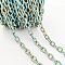 304 Stainless Steel Enamel Cable Chains, Oval, Unwelded, Ion Plating(IP), Golden, Light Sky Blue, 11x8x2mm