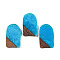 Resin & Wood Pendants, Arch Charms, Dodger Blue, 38x22.5x3.5mm, Hole: 2mm