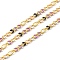 Brass Figaro Chains, Soldered, with Enamel, Rack Plating, Long-Lasting Plated, Lead Free & Cadmium Free, with Spool, Real 18K Gold Plated, Colorful, Link: 4.5x3x1mm and 6x2.5x1mm