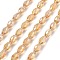 Transparent Electroplate Glass Beads Strands, Faceted, Oval, Navajo White, 8.5x5.5mm, Hole: 1.2mm, about 68~70pcs/strand, 20.07~20.86 inch(51~53cm)