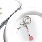 Alloy Keychain, with Plastic, Pearl Pink, 85mm