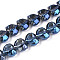 Electroplate Transparent Glass Beads Strands, Heart, Faceted, AB Color Plated, Half Plated, Marine Blue, 15x13x8.5mm, Hole: 1mm, about 50pcs/strand, 23.62 inch(60cm)
