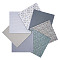 Polyester Fabric, Square with Mixed Pattern, Gray, 510~515x510~515x0.2mm, 7pcs/set