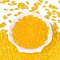 Transparent Colours Glass Seed Beads, Oval, Gold, 9x4mm, Hole: 1.2mm, about 1875pcs/pound