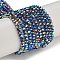 Electroplate Glass Beads Strands, Pearl Luster Plated, Faceted, Bicone, Medium Blue, 4x4x3mm, Hole: 1mm, about 149pcs/strand, 12.2~12.6''(31~32cm)