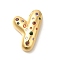 Brass Cubic Zirconia Pendants, Letter A~Z Charms, Real 18K Gold Plated, Letter Y, 29x19x7mm, Hole: 5x2.5mm