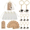 30Pcs Alloy Enamel Keychain, with Iron Rings and Paper Price Tags and Organza Gift Bags, Mixed Color, 78mm