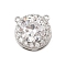 Brass Micro Pave Cubic Zirconia Connector Charms, Platinum, 11x7mm, Hole: 0.8mm