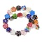 Handmade Millefiori Lampwork Beads Strands, Flower, Colorful, 15.5~16x15~16x3~3.5mm, Hole: 1mm, about 24pcs/strand, 14.09''(35.8cm)