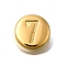 PVD Vacuum Plating 201 Stainless Steel Beads, Flat Round with Number 7, Golden, 7x3.5mm, Hole: 1.5mm