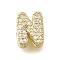Brass Micro Pave Cubic Zirconia Letter Multi-Strand Links, Lead Free & Cadmium Free, Real 18K Gold Plated, Letter N, 8.5x6.5x4.5mm, Hole:  2.5x1.5mm