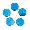 Opaque Resin Pendants, Round, Deep Sky Blue, 18.5x3.5mm, Hole: 2mm