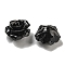 Synthetic Coral Dyed Carved Beads, Flower, Half Hole, Black, 12x8mm, Hole: 1mm