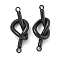 304 Stainless Steel Knot Links Connector Charms, Black, 21.5x9x5mm, Hole: 1.4mm