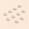 Heart Alloy Lobster Claw Clasps, Real Platinum Plated, 12mm
