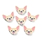 Printed Wood Beads, Dog, Beige, 14x19.5x5.5mm, Hole: 2.5mm