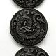 Chinoiserie fabrication de bijoux cinabre dragons sculptés plats perles rondes de camée brins CARL-O004-03A-2
