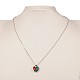 Heart Handmade Glass Pendant Necklaces for Valentine's Day NJEW-JN01164-6