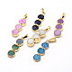 Dyed Natural Druzy Agate Flat Round Pendants G-P089-57-1