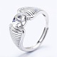 Adjustable 925 Sterling Silver Ring Components STER-I016-027P-4