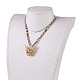 Lampwork Pendants Necklaces and Cowhide Leather Cord Necklaces Set NJEW-JN02316-M-9