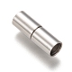 Column 304 Stainless Steel Magnetic Clasps with Glue-in Ends X-STAS-I026-03-2