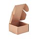 クラフト紙箱  折りたたみボックス  正方形  淡い茶色  6.2x6.2x3.5cm X-CON-WH0036-01-5