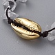 Bracelets de perles tressées en cristal de quartz naturel à puce réglable BJEW-JB04994-03-3