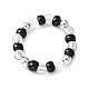 Ensemble d'anneaux extensibles en perles de verre et acrylique pour femmes RJEW-JR00593-4