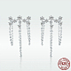 Orecchini zirconi perno 925 argento sterling EJEW-FF0011-01-9