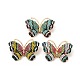 Strass-Schmetterlings-Anstecknadel mit ABS-Perlenperlen JEWB-I019-25KCG-1