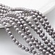 Chapelets de perles rondes en coquille mate BSHE-I002-4mm-223-1