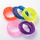Mystery 3-Loop Frosted Glass Beaded Wrap Bracelets BJEW-JB01833-1